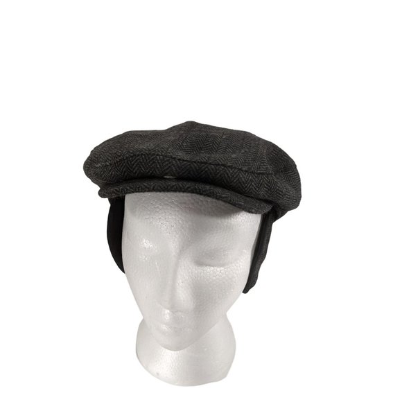 NEW Dockers Gray Herringbone Scally Newsboy Golfer Cap Earflap Ivy Size Small - Picture 7 of 13